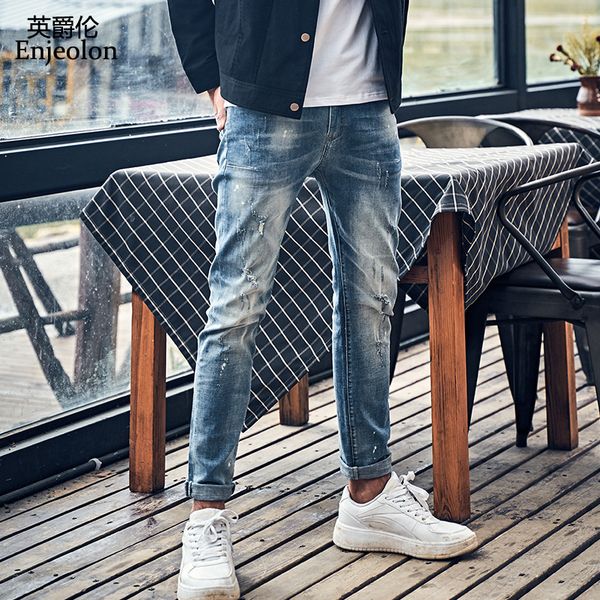 enjeolon 2019 men stylish ripped jeans pants biker slim straight hip hop frayed denim trousers new fashion skinny jeans nz081, Blue
enjeolon 2019 men stylish ripped jeans pants biker slim straight hip hop frayed denim trousers new fashion skinny jeans nz081, Blue