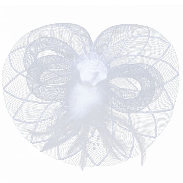 flower feather fascinator headband hat wedding prom ladies, white, Slivery;white
flower feather fascinator headband hat wedding prom ladies, white, Slivery;white
