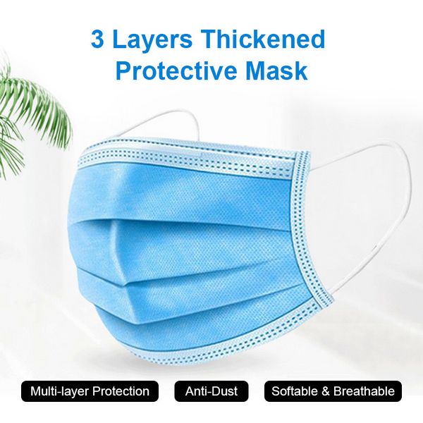 100pcs non woven disposable face mask 3 layer hanging ear dust filter safety elastic facial dust-proof safety protective masks
100pcs non woven disposable face mask 3 layer hanging ear dust filter safety elastic facial dust-proof safety protective masks