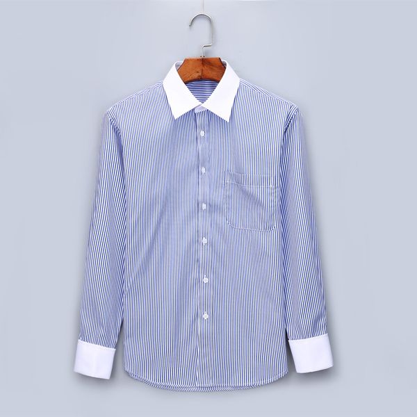 striped men french cufflinks casual dress shirts long sleeved white collar design style wedding tuxedo shirt plus size 6xl y2085, White;black 
striped men french cufflinks casual dress shirts long sleeved white collar design style wedding tuxedo shirt plus size 6xl y2085, White;black