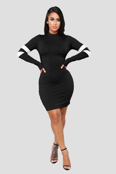 women's designer dress 2019 new long-sleeved stitching dresses nightclub style casual skirt multi-color optional, Black;gray
women's designer dress 2019 new long-sleeved stitching dresses nightclub style casual skirt multi-color optional, Black;gray