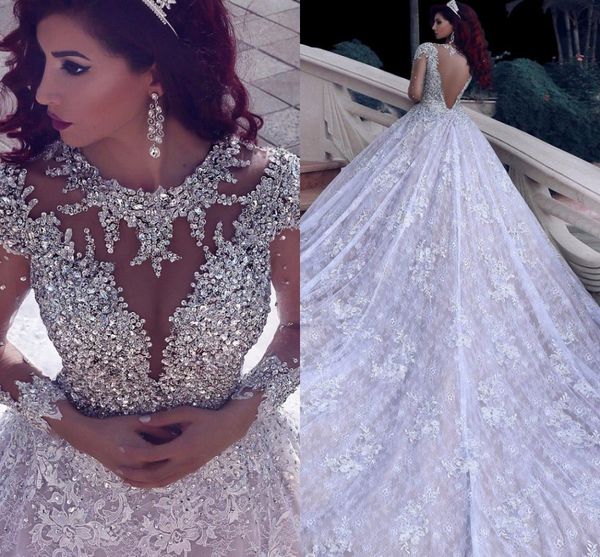 gorgeous saudi arabic long sleeve wedding dresses beaded crystal bodies lace cathedral train plus size bridal gowns vestidos de novia, White
gorgeous saudi arabic long sleeve wedding dresses beaded crystal bodies lace cathedral train plus size bridal gowns vestidos de novia, White