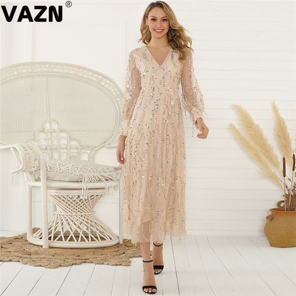 vazn sweet high-end flaring sequined v-neck full sleeve high waist women chiffon maxi mermaid dress, Black;pink
vazn sweet high-end flaring sequined v-neck full sleeve high waist women chiffon maxi mermaid dress, Black;pink