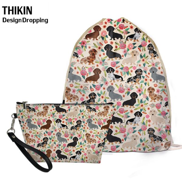 thikin dachshund dog floral pattern travel women small storage 2 pcs bag sets causal female drawstring backpack pu makeup case
thikin dachshund dog floral pattern travel women small storage 2 pcs bag sets causal female drawstring backpack pu makeup case
