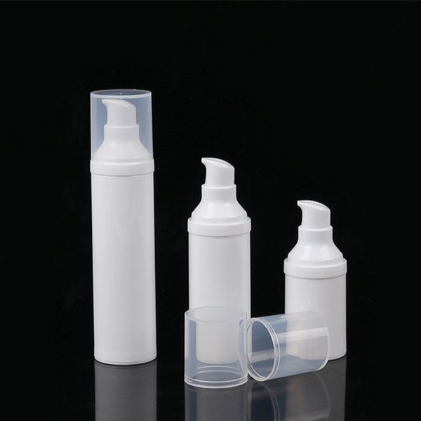 15ml 30ml 50ml white pp airless lotion pump bottle with plastic pump white cap cosmetic containers fast shipping f2759
15ml 30ml 50ml white pp airless lotion pump bottle with plastic pump white cap cosmetic containers fast shipping f2759