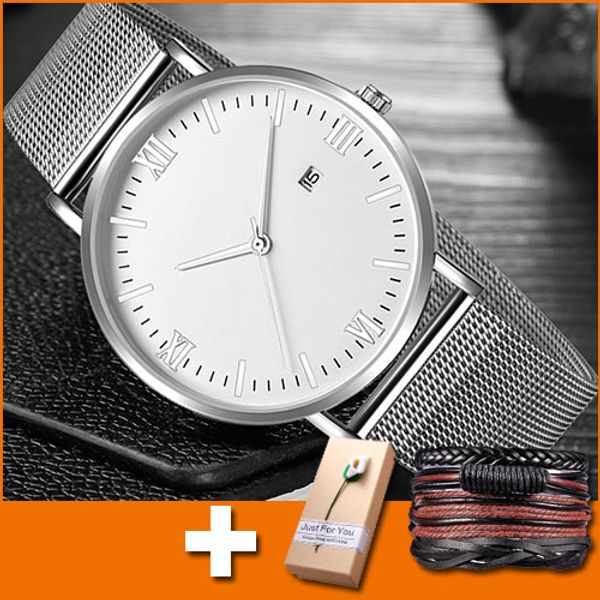 new wrist watch men watches dress simple stainless steel strap wristwatch male wrist watch for men clock hours with calendar, Slivery;brown
new wrist watch men watches dress simple stainless steel strap wristwatch male wrist watch for men clock hours with calendar, Slivery;brown