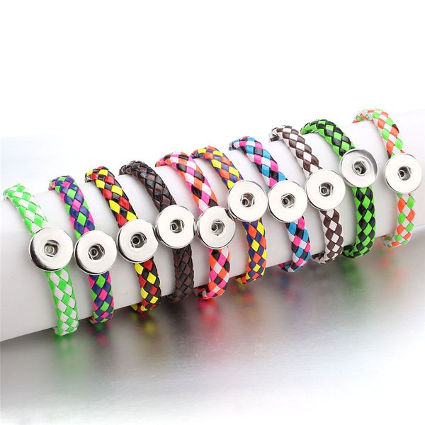 retro handmade braided leather snap button bracelet 12 colors leather snap bracelets for women men buttons jewelry, Golden;silver
retro handmade braided leather snap button bracelet 12 colors leather snap bracelets for women men buttons jewelry, Golden;silver