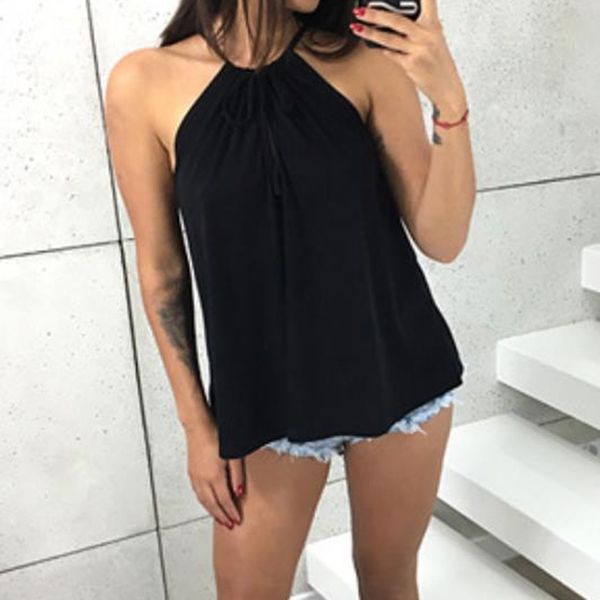 women two wearing shirts 2019 summer sleeveless vest v-neck shirt tank halter camis girls loose tee camisole, White
women two wearing shirts 2019 summer sleeveless vest v-neck shirt tank halter camis girls loose tee camisole, White