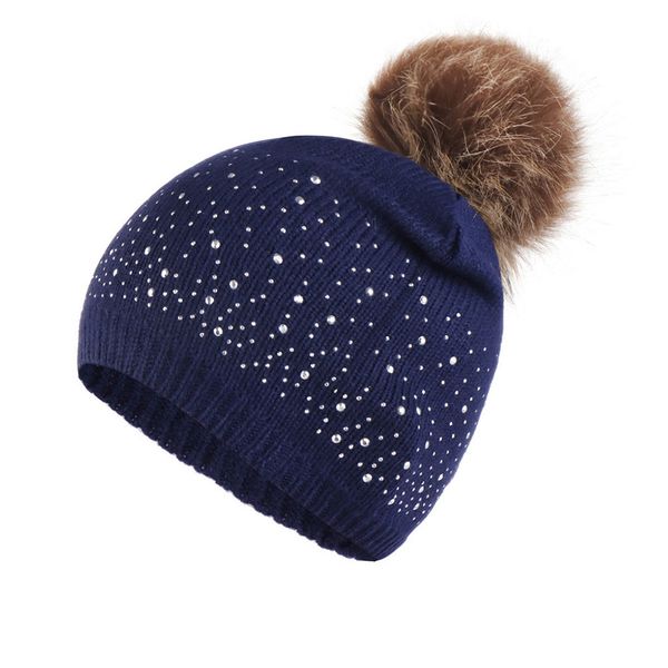 women knitted hat soft rhinestone studded hemming autumn winter windproof fashion outdoor warm elastic plush ball daily gifts, Blue;gray
women knitted hat soft rhinestone studded hemming autumn winter windproof fashion outdoor warm elastic plush ball daily gifts, Blue;gray