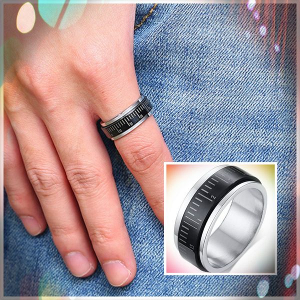 can mix order black color fashion style men's rings stainless steel ruler ring jewelry gift for boys men j522, Silver
can mix order black color fashion style men's rings stainless steel ruler ring jewelry gift for boys men j522, Silver