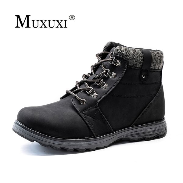 2017 autumn and winter cow leather plush men work boots lace up mens fashion model causal outdoor snow boots warm, Black
2017 autumn and winter cow leather plush men work boots lace up mens fashion model causal outdoor snow boots warm, Black