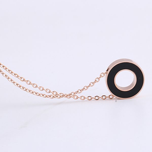 fashion- version of the couple jewelry chain black gold double ring titanium steel necklace diamond geometry disc pendant necklace, Silver
fashion- version of the couple jewelry chain black gold double ring titanium steel necklace diamond geometry disc pendant necklace, Silver