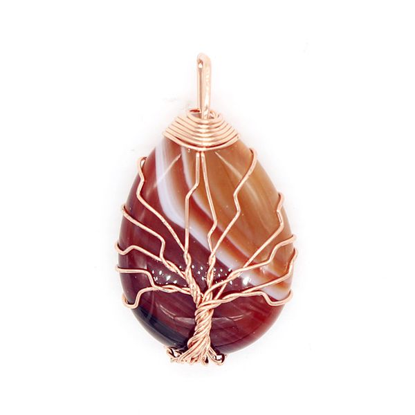 100-unique 1 pcs rose gold color wire wrap tree of life water drop stripe brown agates pendant charm jewelry, Black
100-unique 1 pcs rose gold color wire wrap tree of life water drop stripe brown agates pendant charm jewelry, Black
