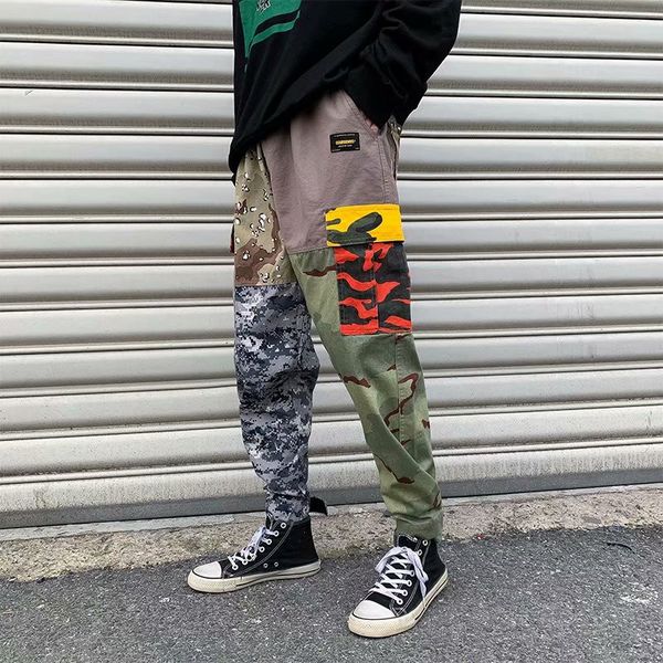 casual harem pants splice camouflage trousers men hip hop summer street attire cargo pants elastic waist sports bottoms, Black
casual harem pants splice camouflage trousers men hip hop summer street attire cargo pants elastic waist sports bottoms, Black
