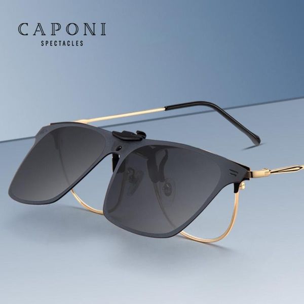 sunglasses caponi driving black clip on glasses frame for men ultralight accessories eyewear anti uv polarized cp3190, White;black
sunglasses caponi driving black clip on glasses frame for men ultralight accessories eyewear anti uv polarized cp3190, White;black