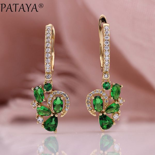 pataya new green water drop long dangle earrings 585 rose gold cute round oval natural zircon women wedding fine fashion jewelry, Golden
pataya new green water drop long dangle earrings 585 rose gold cute round oval natural zircon women wedding fine fashion jewelry, Golden
