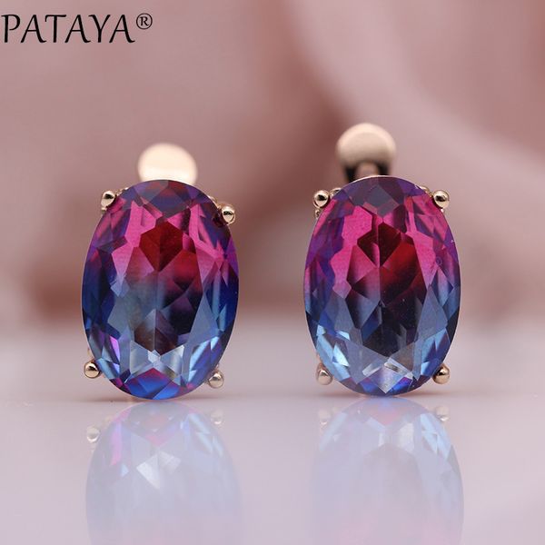 pataya new oval tourmaline gradient dangle earrings women party fashion jewelry 585 rose gold natural zircon fine simple earring, Silver
pataya new oval tourmaline gradient dangle earrings women party fashion jewelry 585 rose gold natural zircon fine simple earring, Silver