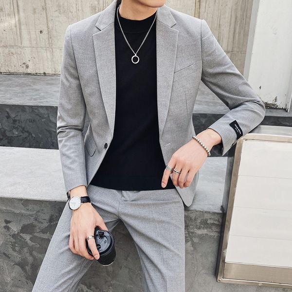 men's suit new trend men's two-piece business suit professional english style banquet dress slim fit, White;black
men's suit new trend men's two-piece business suit professional english style banquet dress slim fit, White;black