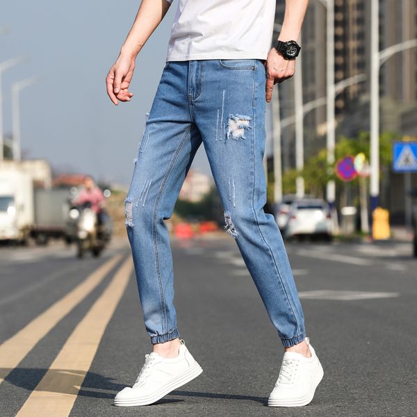2019 summer new brand jeans men hole ripped distressed lightweight plus size 28-36 homme denim trousers korean fashion casual, Blue
2019 summer new brand jeans men hole ripped distressed lightweight plus size 28-36 homme denim trousers korean fashion casual, Blue