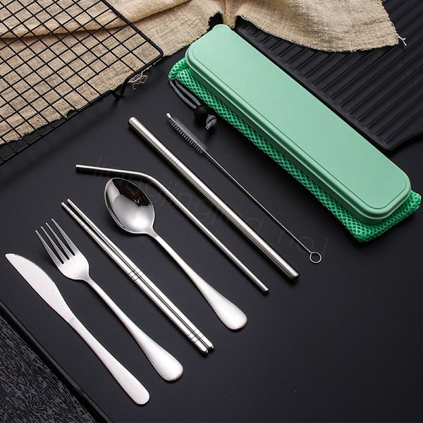 stainless steel flatware set cutlery set for outdoor travel picnic dinnerware set metal straw with box bag kitchen utensil 8pcs/lot ffa3256
stainless steel flatware set cutlery set for outdoor travel picnic dinnerware set metal straw with box bag kitchen utensil 8pcs/lot ffa3256