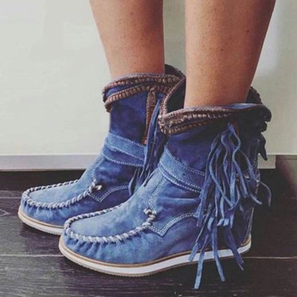 boots women flats thick bottom shoes round toe retro fringe tassel ankle boots botas mujer ladies shoes winter warm women, Black
boots women flats thick bottom shoes round toe retro fringe tassel ankle boots botas mujer ladies shoes winter warm women, Black