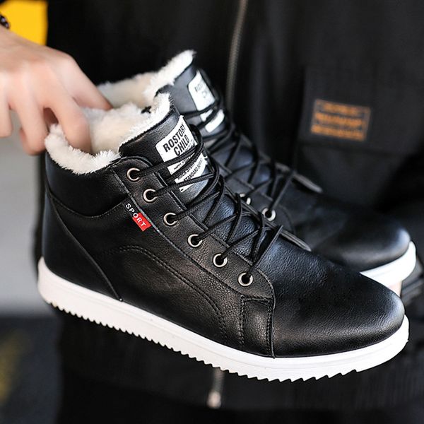2019 fashion winter leather ankle snow men boots shoes with fur plush warm male casual boot sneakers zapatos de hombre 39-45, Black
2019 fashion winter leather ankle snow men boots shoes with fur plush warm male casual boot sneakers zapatos de hombre 39-45, Black