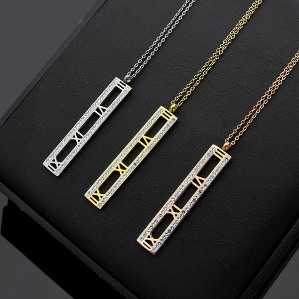 2020 designer korean edition roman digital bilateral mud diamond necklace, Silver
2020 designer korean edition roman digital bilateral mud diamond necklace, Silver