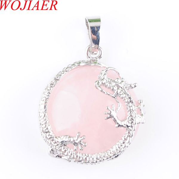 wojiaer women trendy jewelry natural rose quartzs gem stones cabochon bead dragon silver pendant necklace 1pcs dn3158
wojiaer women trendy jewelry natural rose quartzs gem stones cabochon bead dragon silver pendant necklace 1pcs dn3158