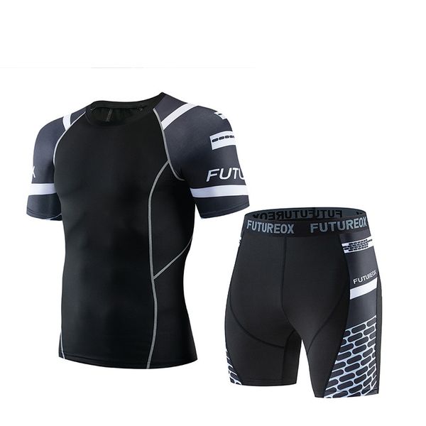 compression set men running suits t-shirt jogging fitness sports sets shirt pants gym workout tights outdoor sportwear clothes, Black;blue
compression set men running suits t-shirt jogging fitness sports sets shirt pants gym workout tights outdoor sportwear clothes, Black;blue