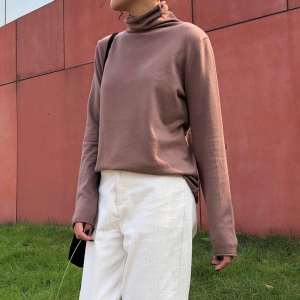 women's sweaters realshe high neck sweater woman long sleeve solid pullover 2021 spring autumn casual loose ladies, White;black
women's sweaters realshe high neck sweater woman long sleeve solid pullover 2021 spring autumn casual loose ladies, White;black