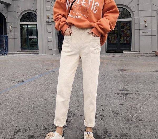 corduroy pants female ftudents korean version of loose spring and autumn high waist straight tube dad corduroy turnip pants casua, Black;white
corduroy pants female ftudents korean version of loose spring and autumn high waist straight tube dad corduroy turnip pants casua, Black;white
