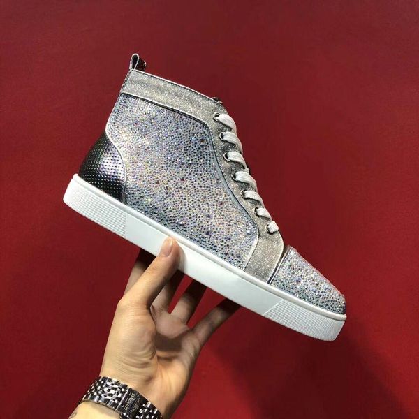 red bottom high women,mens sneakers shoes strass luxury designer rhinestone casual flat walking shoes -- dress party wedding s02, Black
red bottom high women,mens sneakers shoes strass luxury designer rhinestone casual flat walking shoes -- dress party wedding s02, Black
