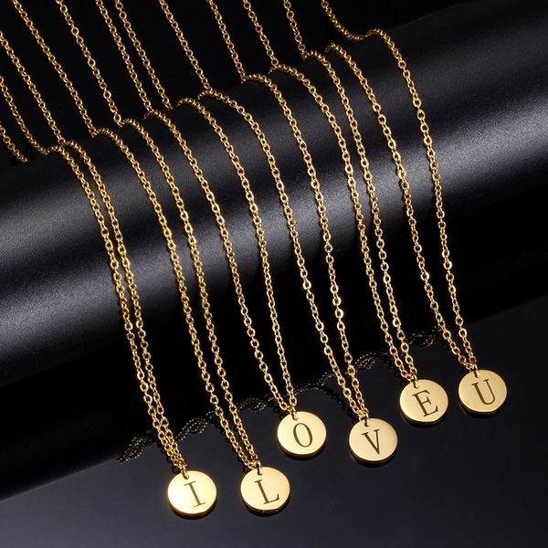 new arrival 316l stainless steel 26 letters initial necklace wholesale alphabet disc pendant long chain necklaces for women, Silver
new arrival 316l stainless steel 26 letters initial necklace wholesale alphabet disc pendant long chain necklaces for women, Silver