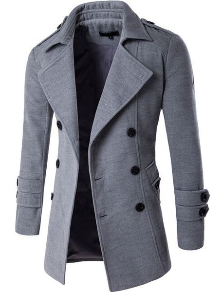 2018 autumn winter jacket men woolen coat england style double-breasted fashion brand mens jackets and coats wool & blends, Black
2018 autumn winter jacket men woolen coat england style double-breasted fashion brand mens jackets and coats wool & blends, Black