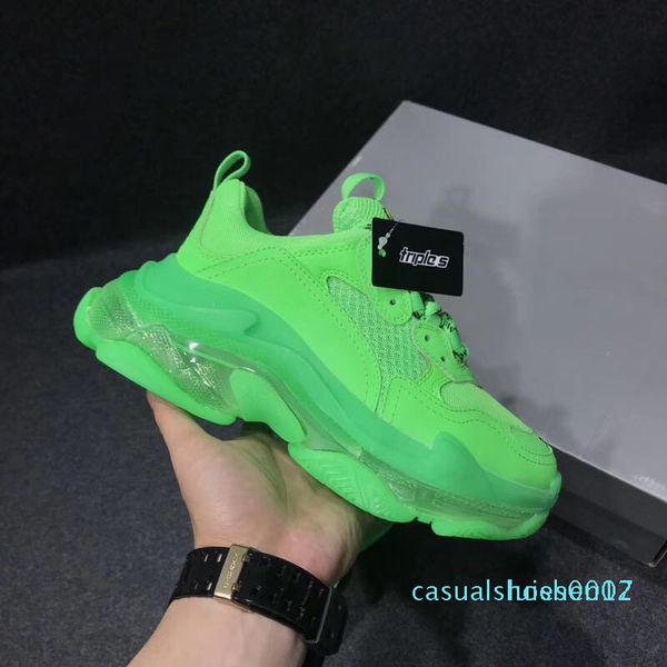 designer triple s men's green triple s women's leather casual shoes low lace casual flats with a transparent sole design c17, Black
designer triple s men's green triple s women's leather casual shoes low lace casual flats with a transparent sole design c17, Black