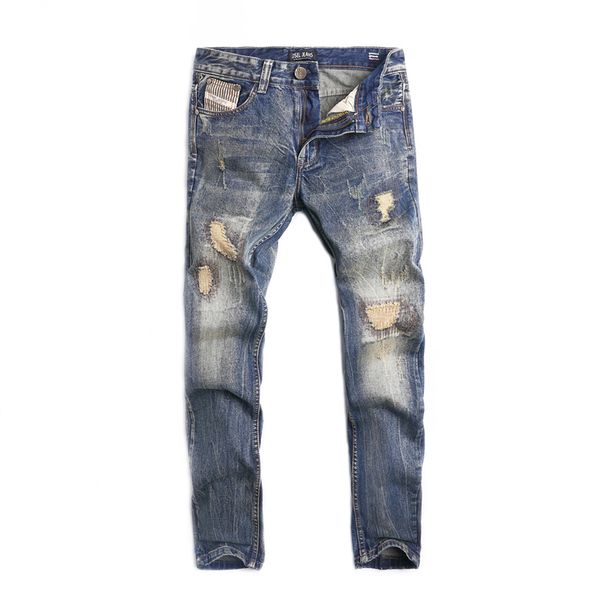 high street fashion mens jeans vintage designer straight fit destroyed ripped jeans homme hip hop punk pants classical men, Blue
high street fashion mens jeans vintage designer straight fit destroyed ripped jeans homme hip hop punk pants classical men, Blue