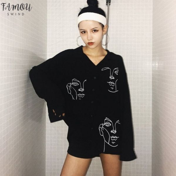 long sleeve turn down collar oversize shirt women harajuku long sleeve face pattern printed shirt blouse white streetwear
long sleeve turn down collar oversize shirt women harajuku long sleeve face pattern printed shirt blouse white streetwear