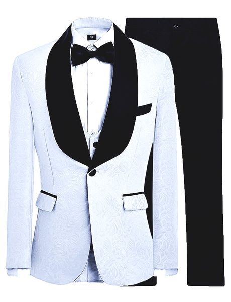 white groomsmen pattern groom tuxedos shawl black velvet lapel men suits wedding man bridegroom (jacket + pants + vest + tie) l241, Black;gray
white groomsmen pattern groom tuxedos shawl black velvet lapel men suits wedding man bridegroom (jacket + pants + vest + tie) l241, Black;gray