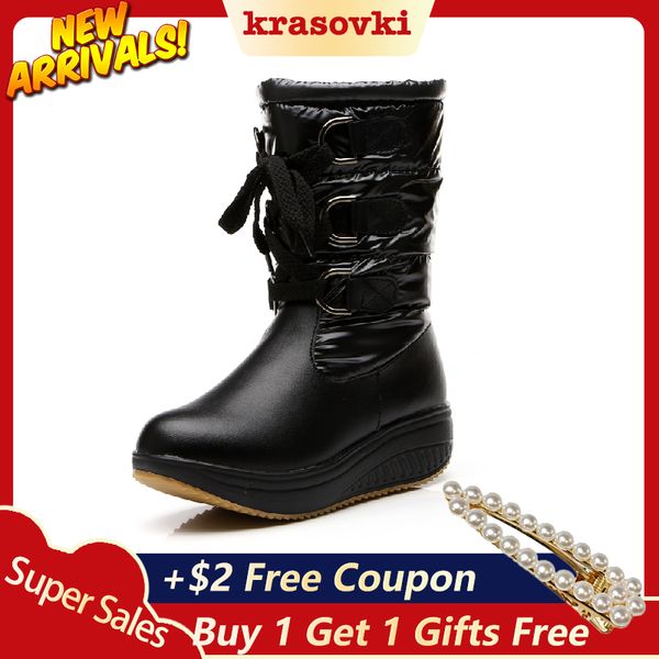 krasovki women boots winter fashion round toe dropshipping plush warm flat bottom solid lace leisure women sewing snow boots, Black
krasovki women boots winter fashion round toe dropshipping plush warm flat bottom solid lace leisure women sewing snow boots, Black