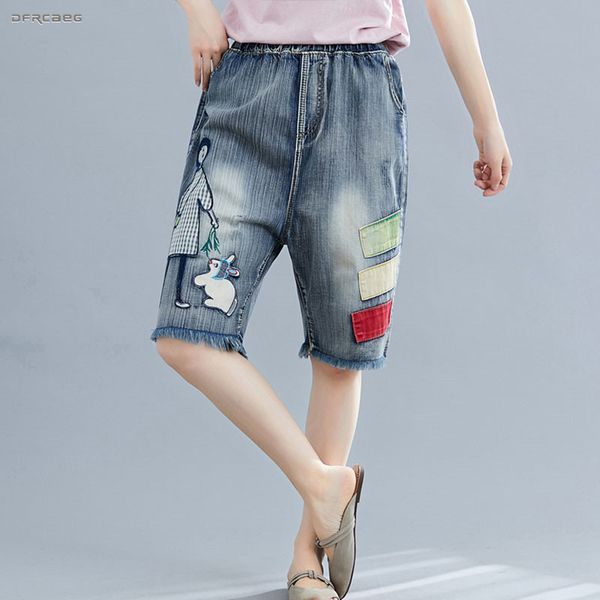 patchwork women denim capris pants summer 2019 streetwear elastic waist boyfriend embroidery knee length short jean female, Blue
patchwork women denim capris pants summer 2019 streetwear elastic waist boyfriend embroidery knee length short jean female, Blue