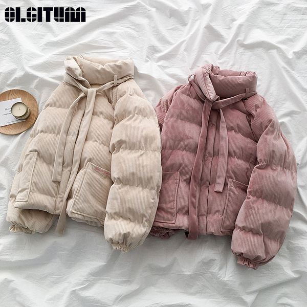women's down & parkas corduroy stand collar cotton coat women winter 2021 korean pink beige loose jacket student bf femme, Black
women's down & parkas corduroy stand collar cotton coat women winter 2021 korean pink beige loose jacket student bf femme, Black