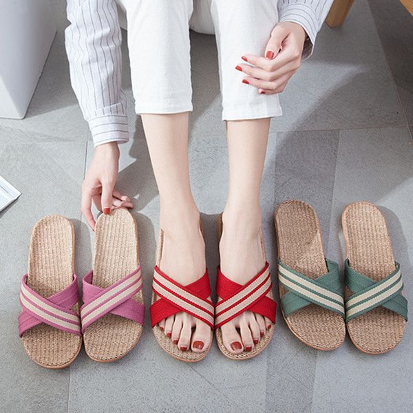 suihyung new women men home slippers summer breathable non-slip linen sandals cross flax flip flops female indoor floor shoes, Black
suihyung new women men home slippers summer breathable non-slip linen sandals cross flax flip flops female indoor floor shoes, Black