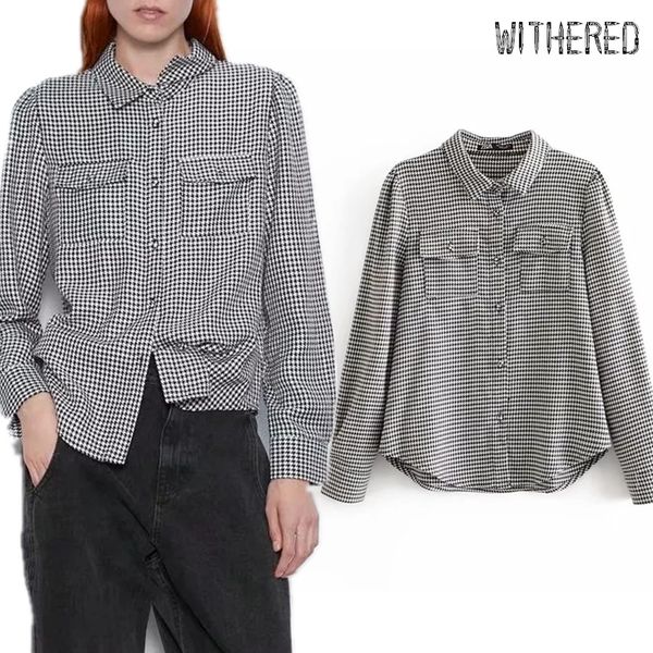withered blusas mujer de moda 2019 england vintage houndstooth plaid pockets simple autumn blouse women womens and blouses, White
withered blusas mujer de moda 2019 england vintage houndstooth plaid pockets simple autumn blouse women womens and blouses, White