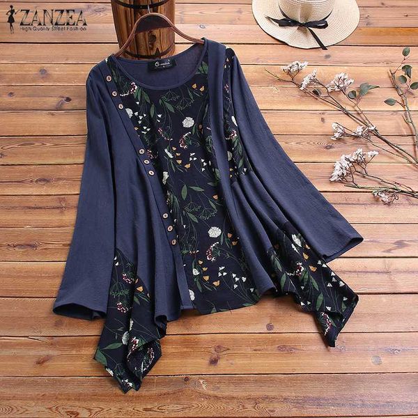 women's blouses & shirts 2021 spring long sleeve blouse zanzea casual asymmetrical shirt vestidos women floral print patchwork cotton t, White
women's blouses & shirts 2021 spring long sleeve blouse zanzea casual asymmetrical shirt vestidos women floral print patchwork cotton t, White