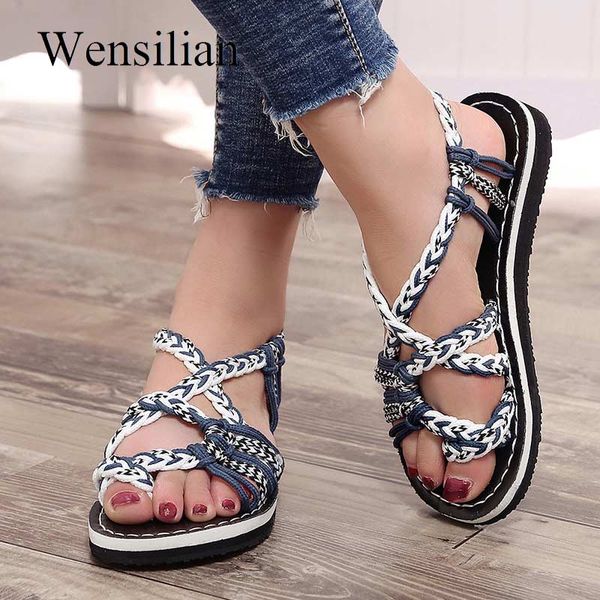 рим женщина сандалии 2020 летние лоскутная rope flat sandals lady comfy пляжная обувь женщина открытый слайды тапочки sandalias mujer, Black
рим женщина сандалии 2020 летние лоскутная rope flat sandals lady comfy пляжная обувь женщина открытый слайды тапочки sandalias mujer, Black
