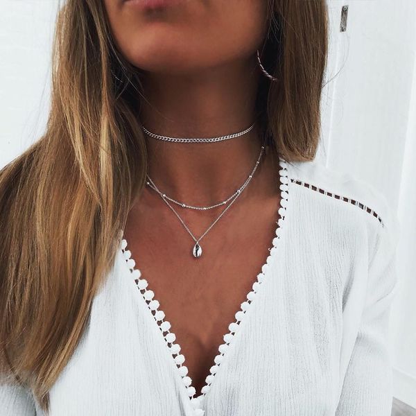 multilayer necklace chain short clavicle women necklaces stainless steel european silver color trendy shell jewelry girl collier
multilayer necklace chain short clavicle women necklaces stainless steel european silver color trendy shell jewelry girl collier