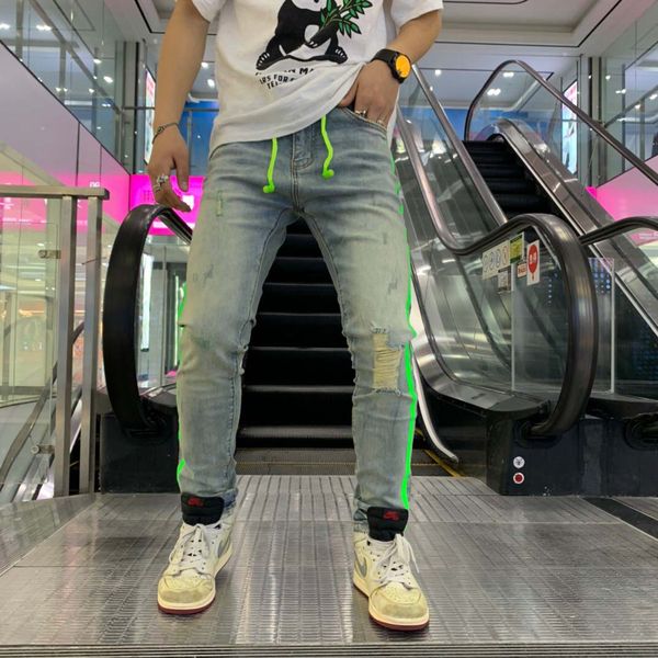 designer men jeans amiri brand jeans mens casual hole headset washed old patch pants web stitching denim pants feet pants, Blue
designer men jeans amiri brand jeans mens casual hole headset washed old patch pants web stitching denim pants feet pants, Blue