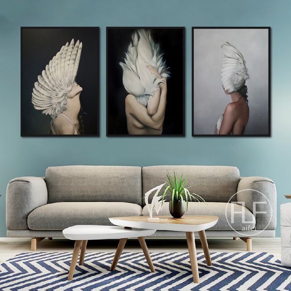 noridc posters and prints modern girl feathers characters canvas painting wall pictures for living room home decor unframed
noridc posters and prints modern girl feathers characters canvas painting wall pictures for living room home decor unframed