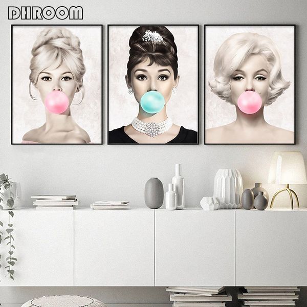 famous star posters and prints audrey hepburn marilyn monroe bubble gum wall art poster modern art wall picture woman home decor
famous star posters and prints audrey hepburn marilyn monroe bubble gum wall art poster modern art wall picture woman home decor