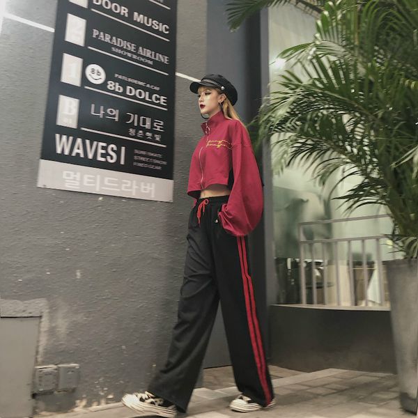 two piece dress handsome women 2 matching sets runway pants sports for girlfriends sisters hip hop regular striped zipper, White
two piece dress handsome women 2 matching sets runway pants sports for girlfriends sisters hip hop regular striped zipper, White